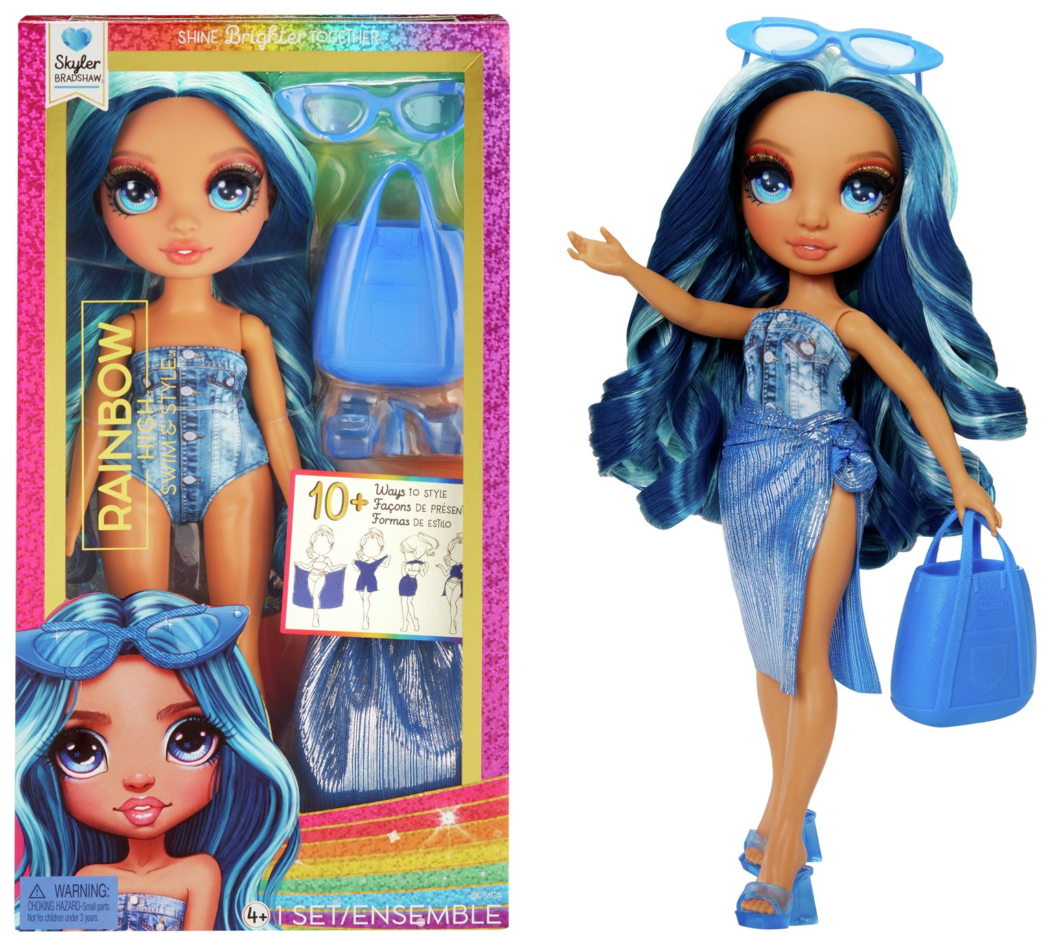 Rainbow High Swim & Style Doll - Skyler (Blue) - 11inch/27cm