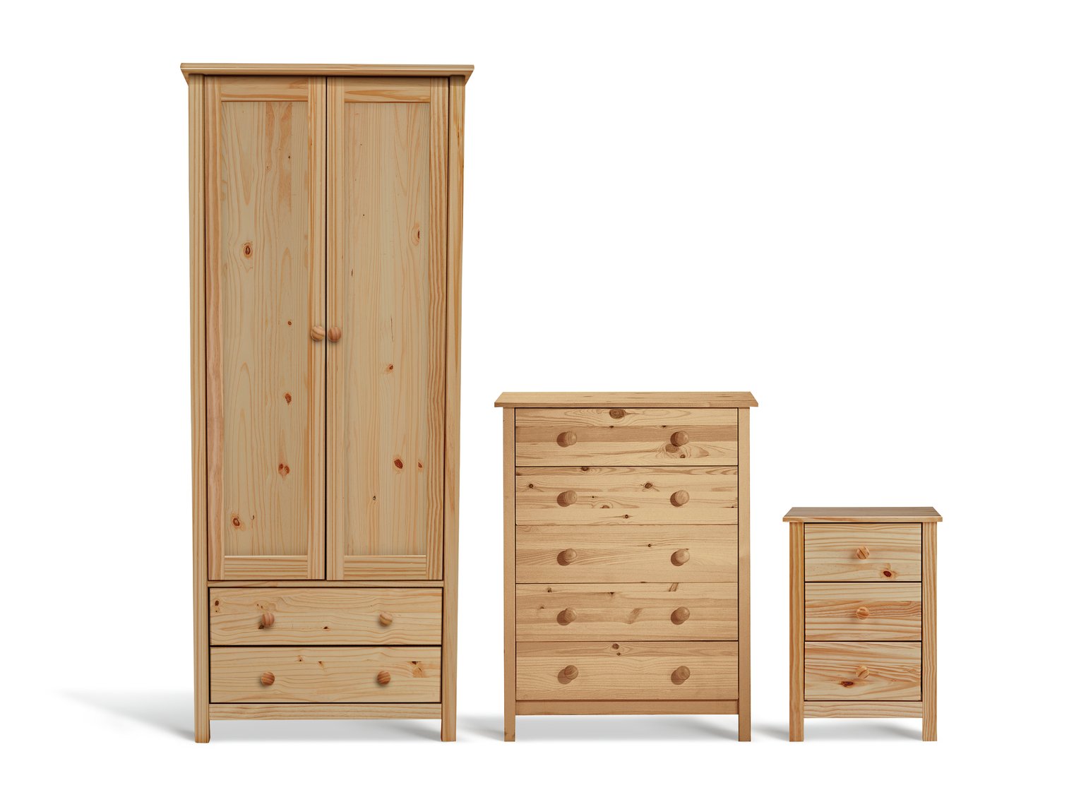 Argos Home Scandinavia 3 Piece 2 Door Wardrobe Set - Pine