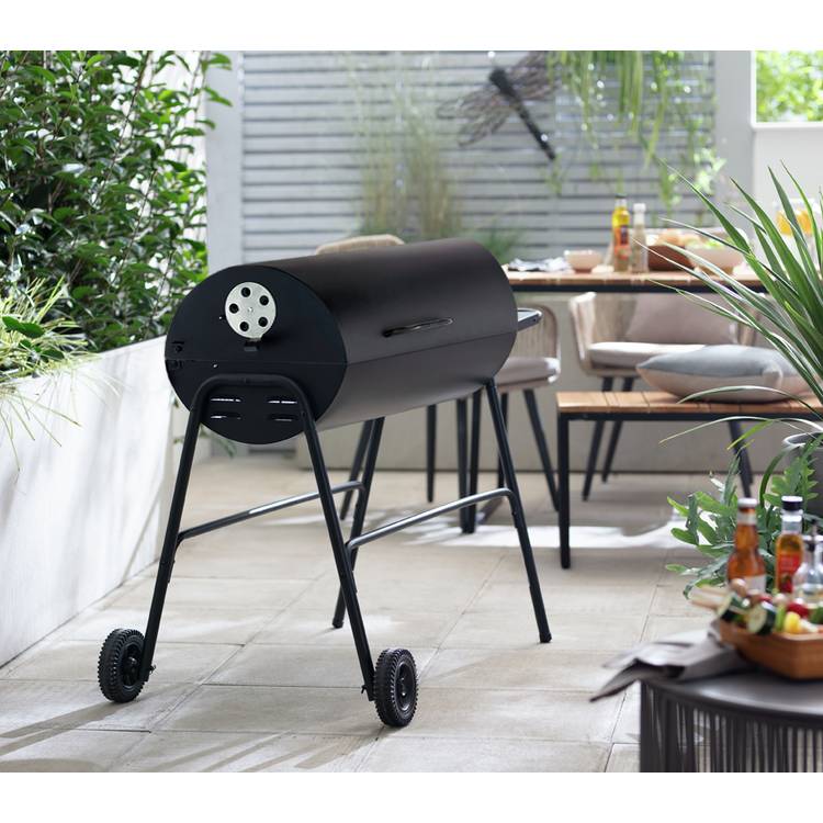 Argos Home Drum Charcoal BBQ With Cover & Utensils 0
