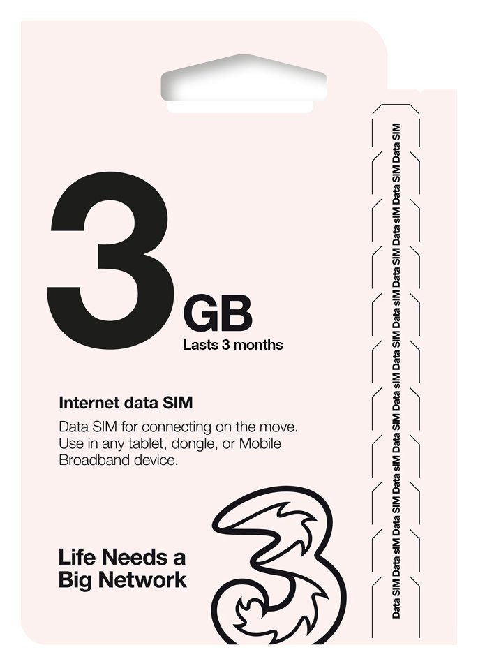 Three 3GB Pay As You Go Trio Data Sim. Review