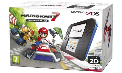 Nintendo 2DS Mario Kart 2024 7 Bundle in Electric Blue