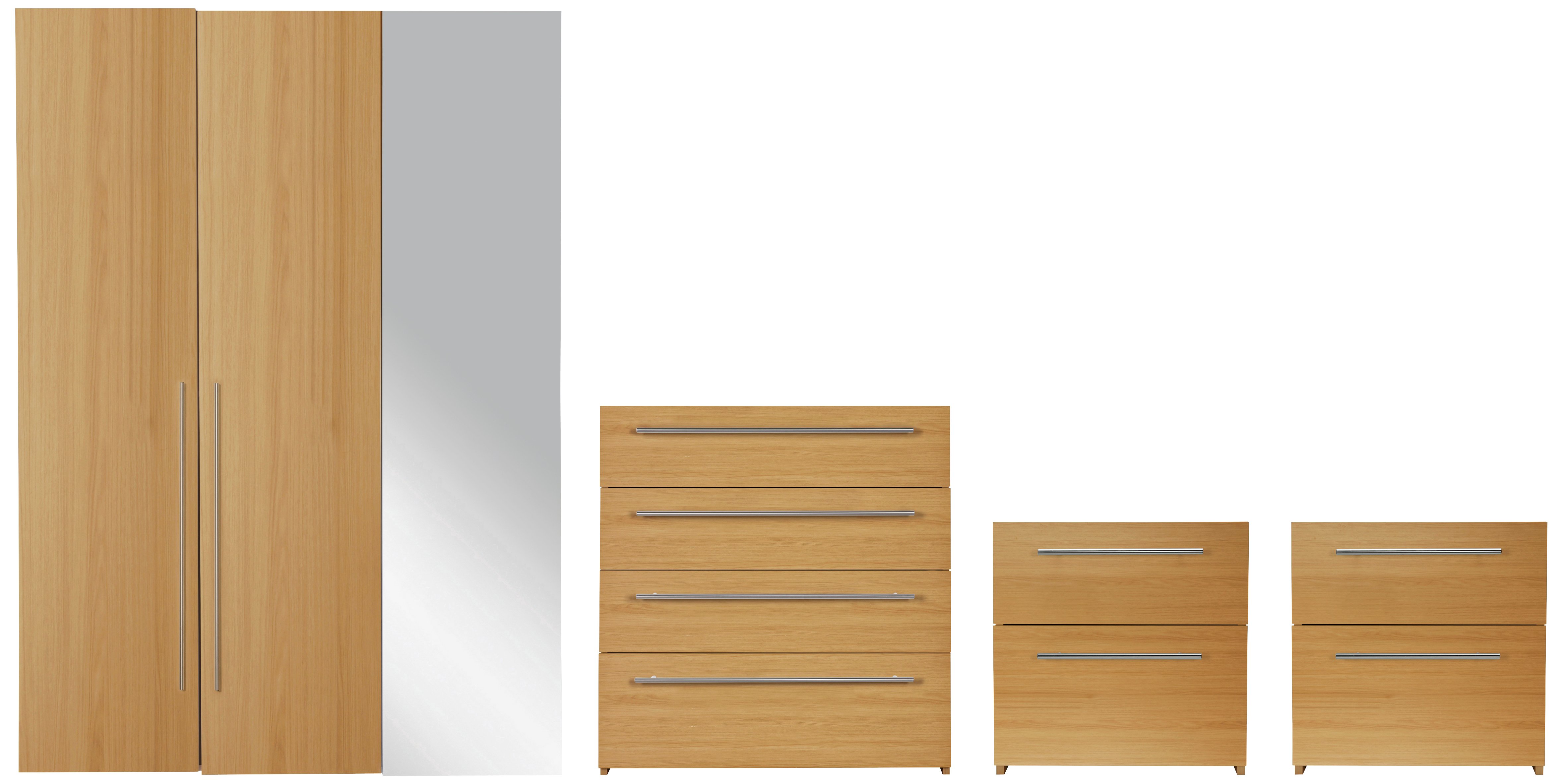 Argos Home Atlas 4 Piece 3 Door Wardrobe Set - Oak Effect