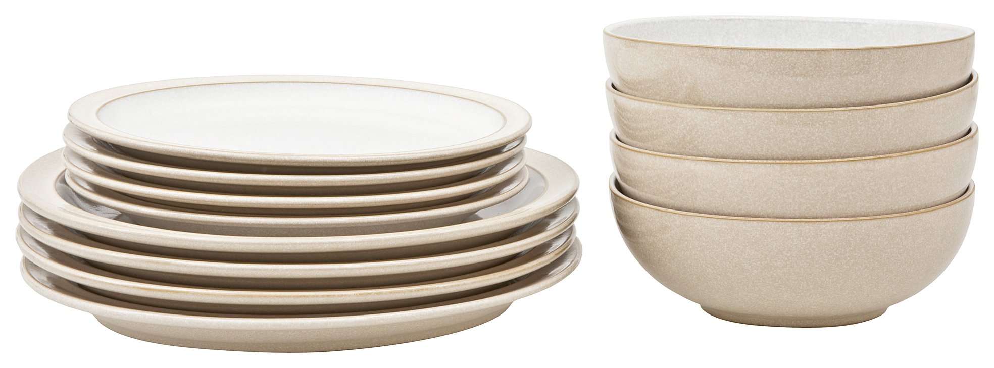 Denby Elements 12 Piece Ceramic Tableware - Natural