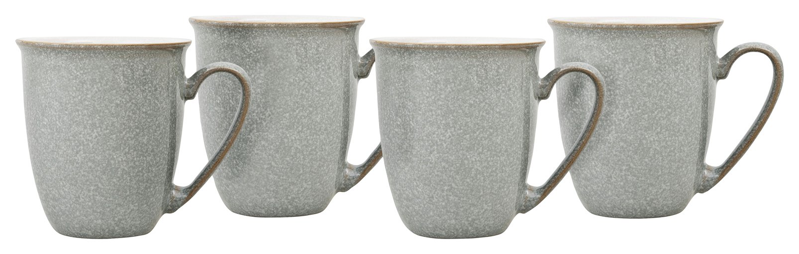 Denby Elements Set of 4 Ceramic Coffee Mugs - Light Grey