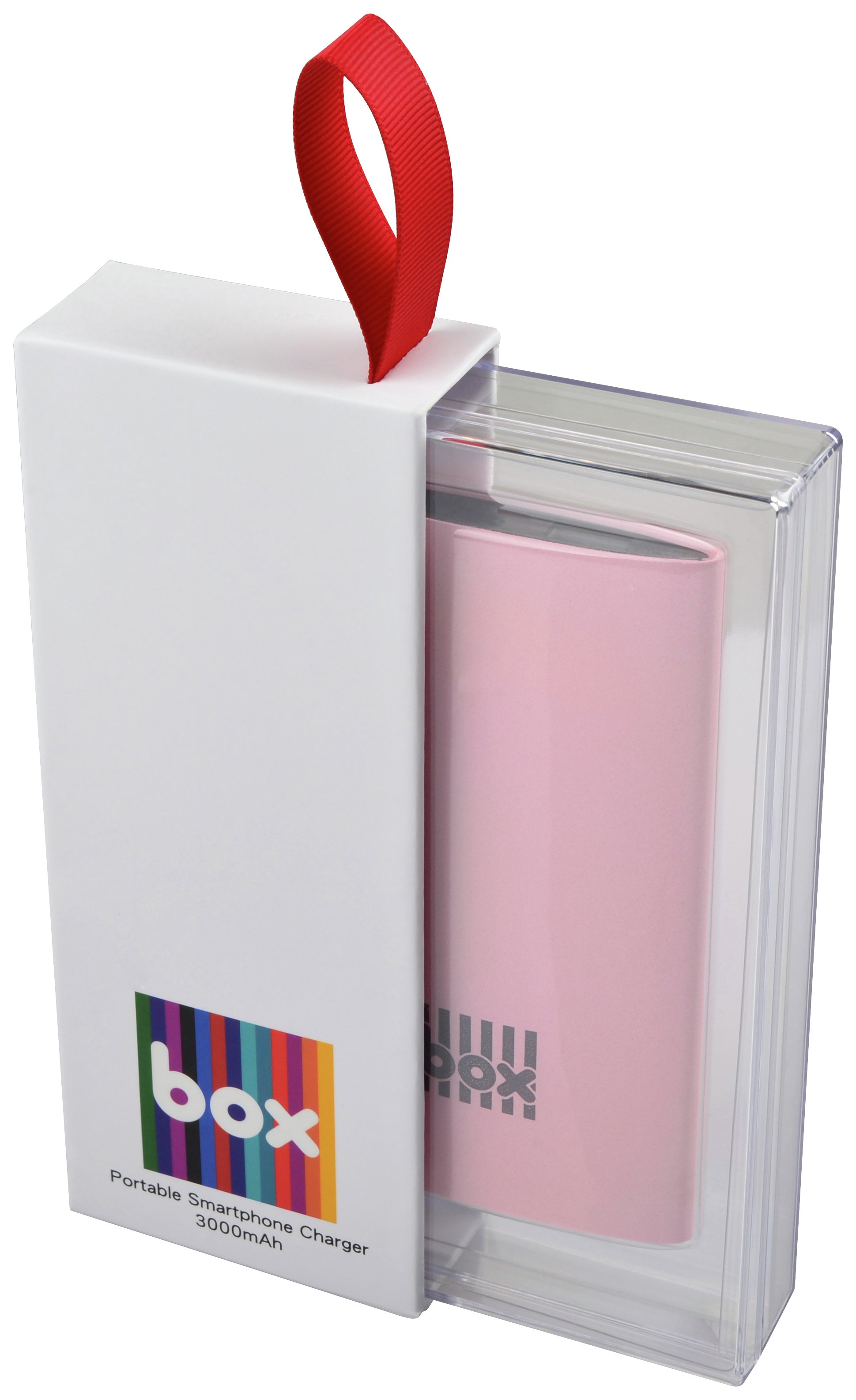BOX 3000mAh Portable Smartphone Charger - Pink.
