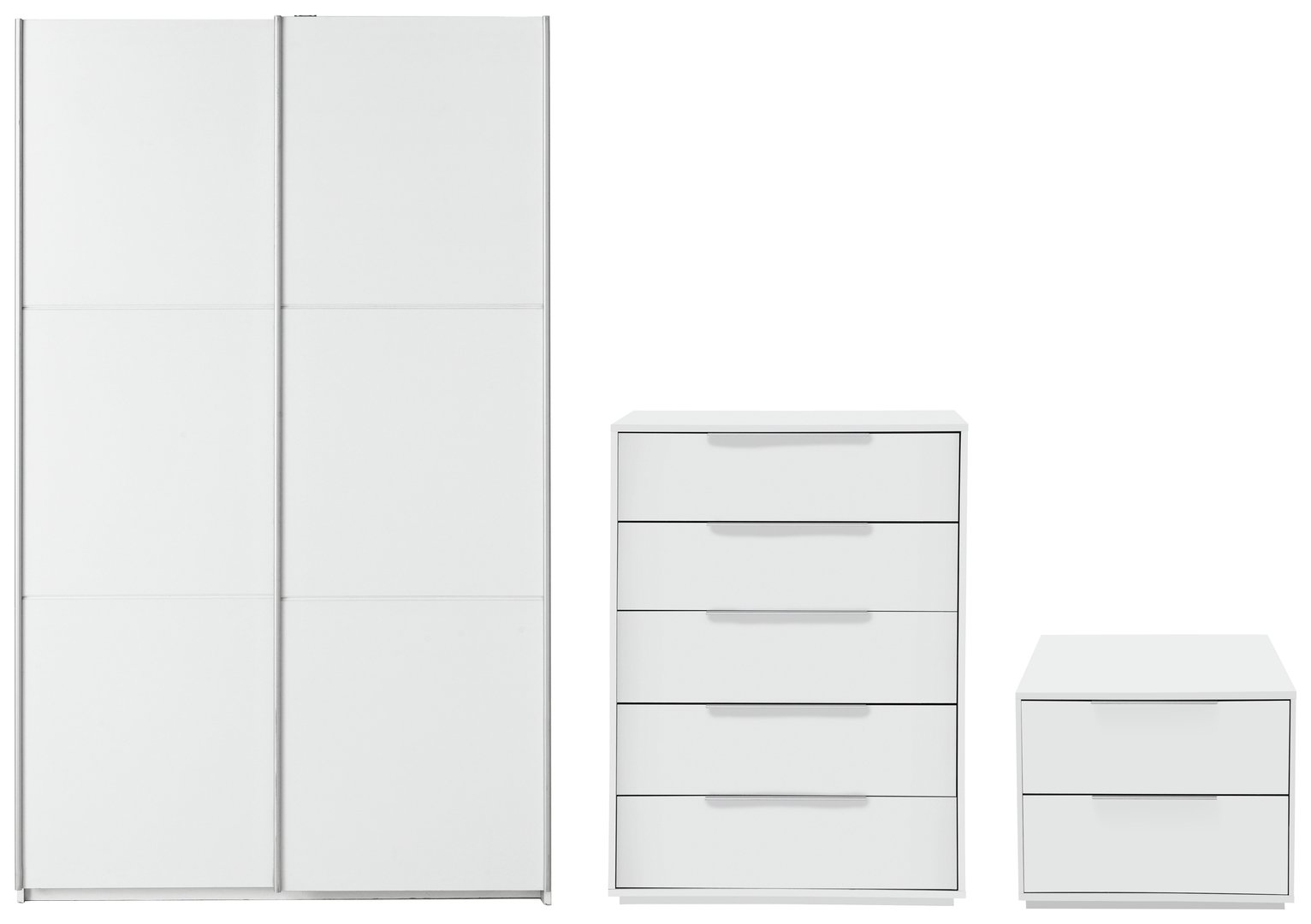 Hygena Bergen 3 Piece Medium Wardrobe Package - White