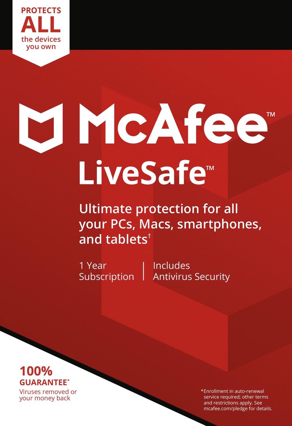 McAfee LiveSafe 1 Year - Unlimited Device