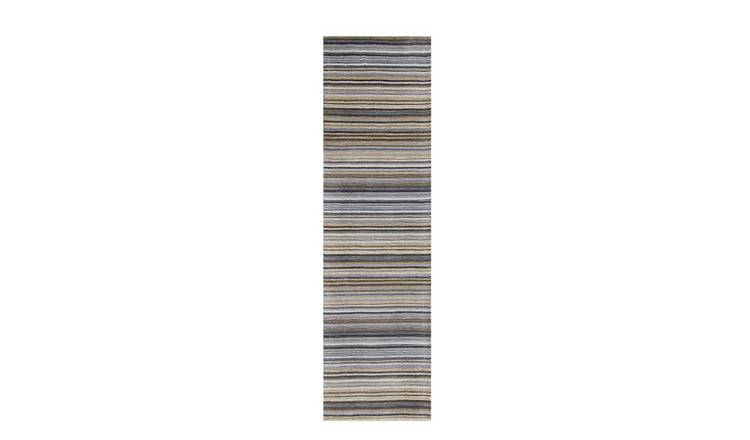 Mega Flooring Grey Handmade Striped Runner - 60 x 230cm