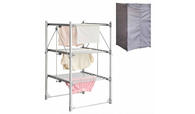 Zennox 3 Tier Heated Clothes Airer with Digital Timer and Cover