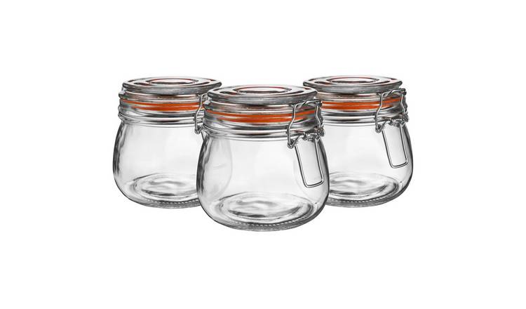Argon Tableware Glass Storage Jars - Pack of 3