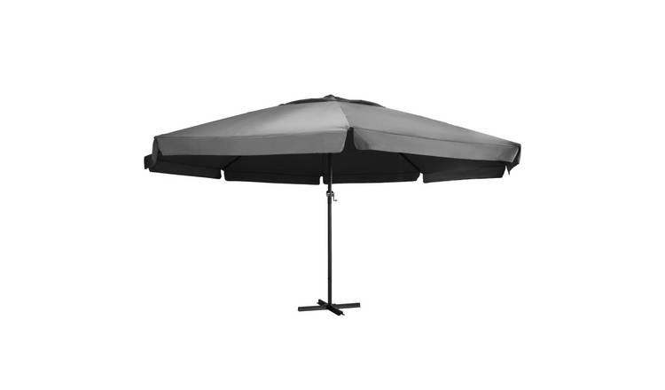 Walplus Polyester Garden Parasol - Anthracite - 600 x 330 cm