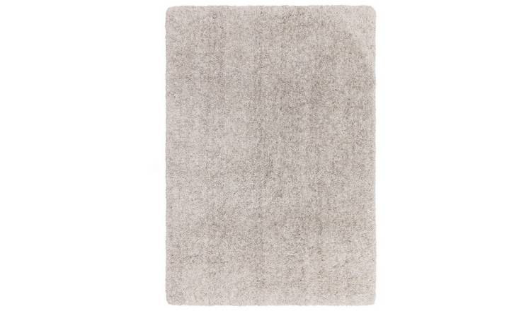Mega Flooring Grey Shaggy Plain Rug - 120 x 170cm