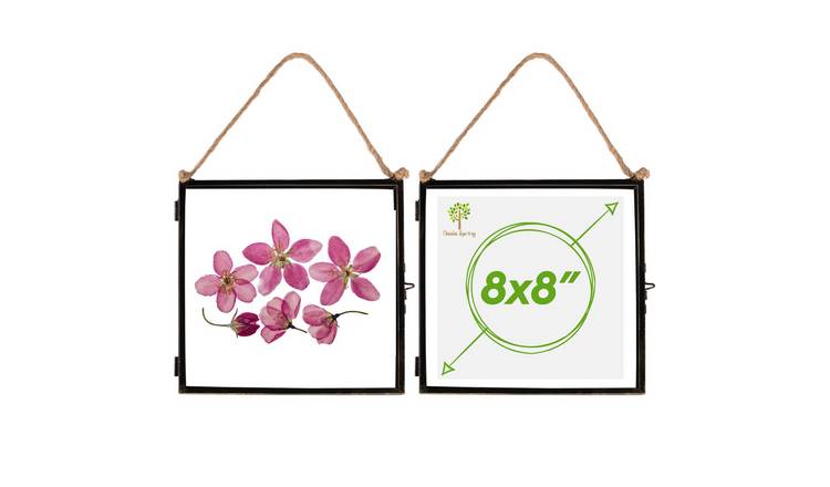 Nicola Spring Hanging Metal Photo Frames 8" x 8" Set of 2 - Black