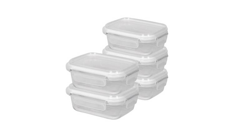 Harbour Housewares Glass Containers with Lids- Pack of 5 - 14.5 x 5cm