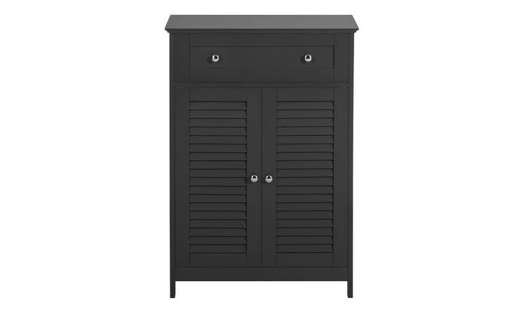 SoBuy 1 Drawer 2 Door Bathroom Floor Cabinet - Dark Grey