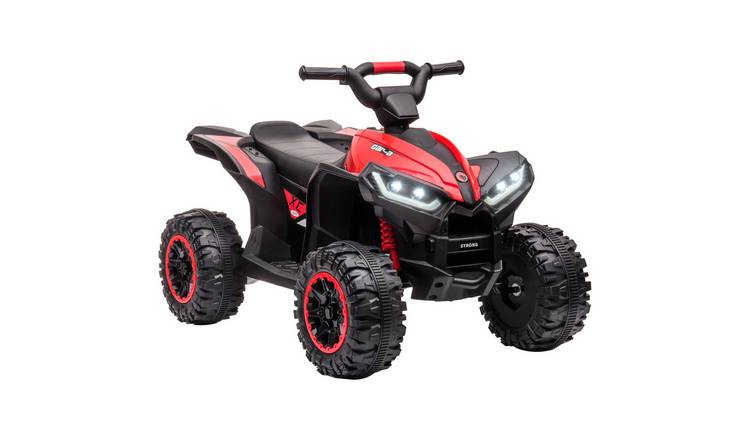 HOMCOM 12V 3 to 5 Years LED Lights Music Ride On Quad Bike – Red