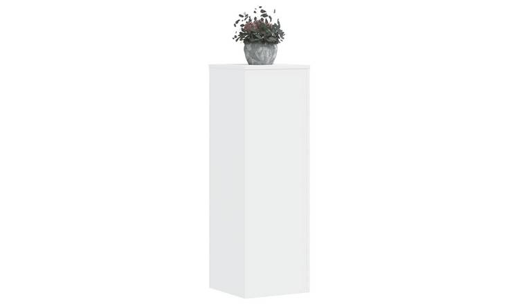 Walplus Pack of 2 Engineered Wood Plant Stand - White - 33 x 33 x 100 cm