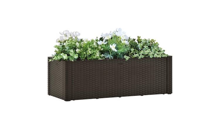 Walplus Polypropylene Raised Garden Bed - Mocha - 100 x 43 x 33 cm