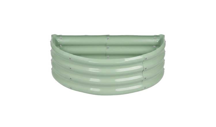 Harbour Housewares Semicircular Steel Raised Garden Bed - 90cm x 45cm - Green