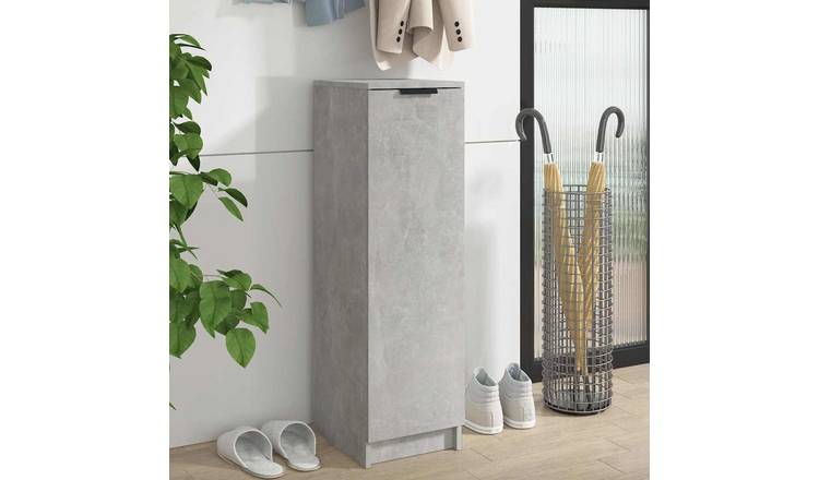 Walplus Engineered Wood Shoe Cabinet - Concrete Grey - 30 x 35 x 100 cm