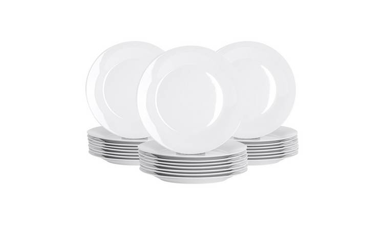 Argon Tableware Classic White Dinner Plates - Pack of 24