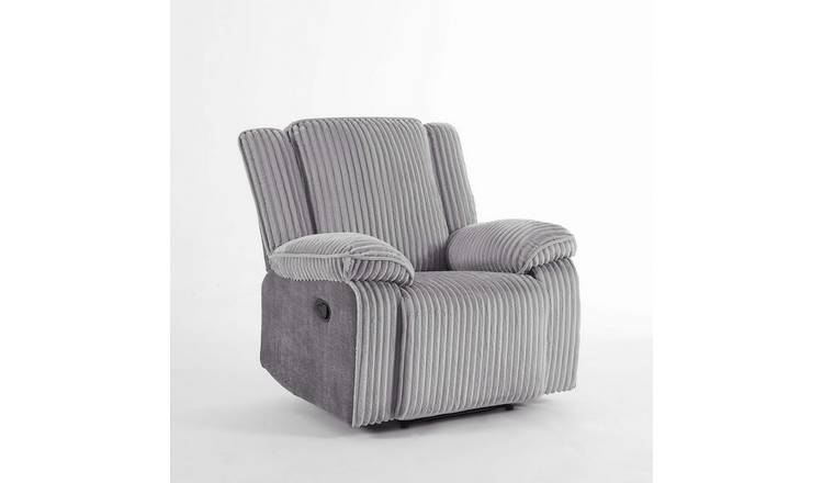Furniture Online Verona Jumbo Cord Manual Recliner Chair - Grey