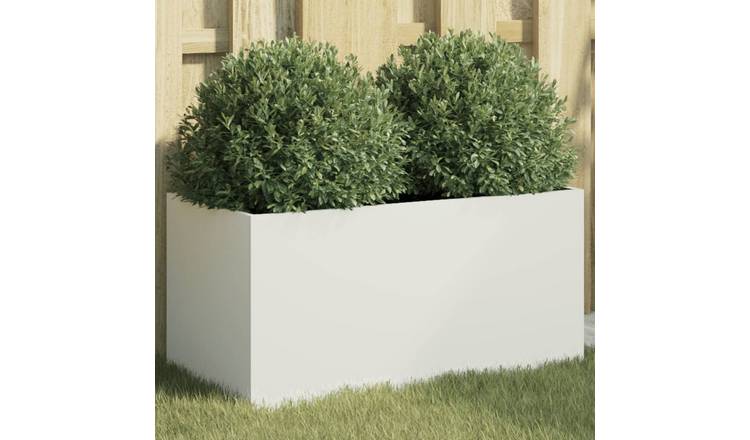 Walplus Steel Garden Planter - White - 62 x 30 x 29 cm