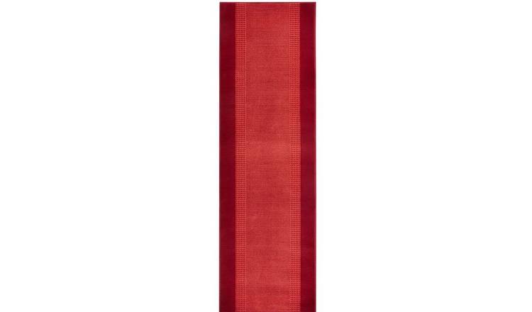 Hanse Home Red Designer Velours Band Runner Rug - 80 x 350cm