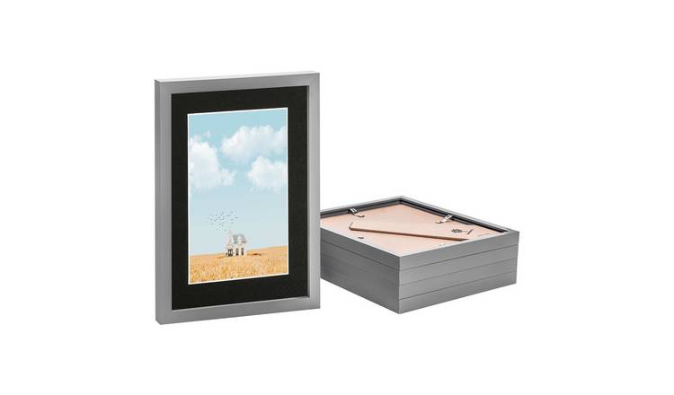 Nicola Spring Photo Frames - 8 x 12" with A5 Mount - Set of 5 - Grey