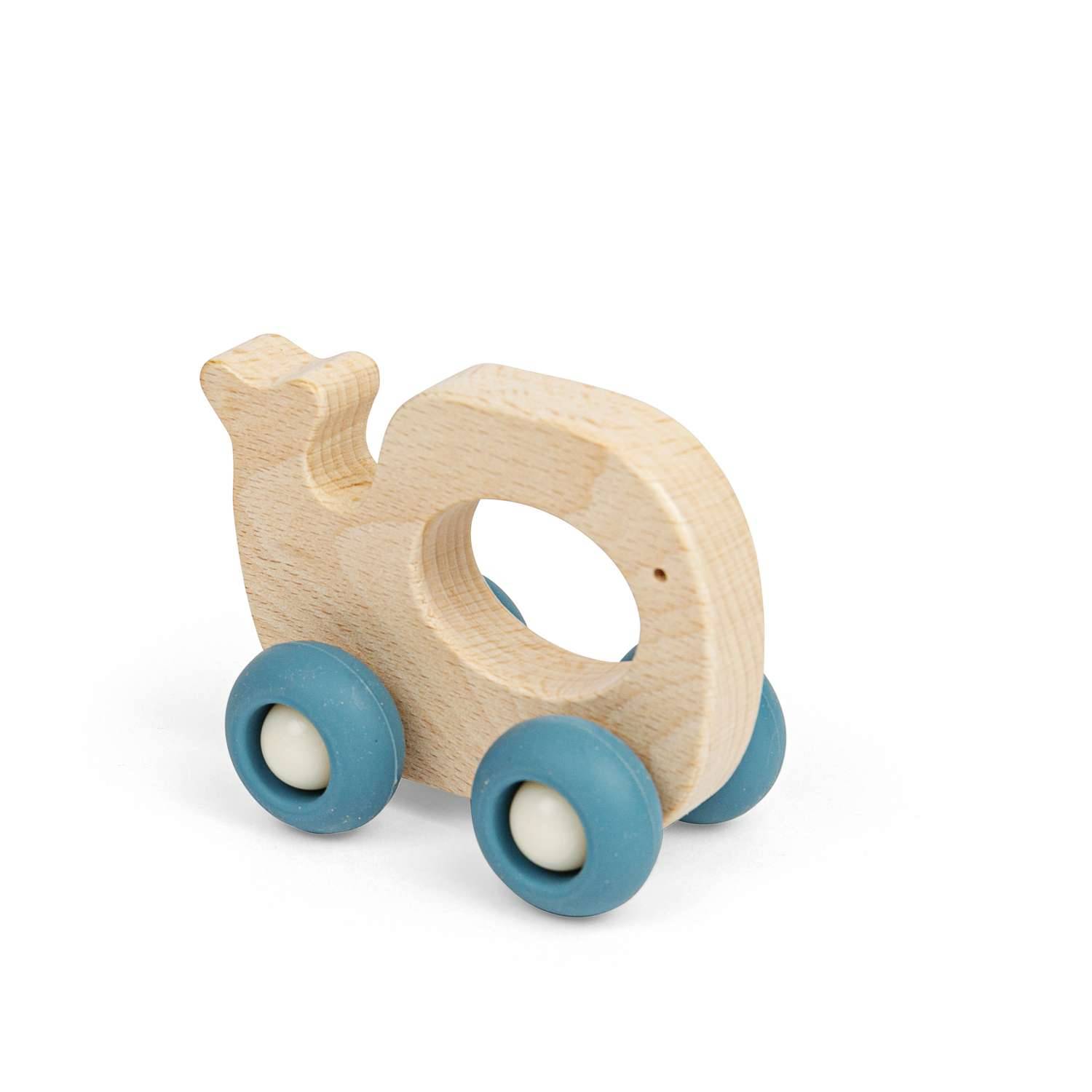 Bigjigs Toys Mini Animal Push Alongs Whale - 12 Months + - Image 1