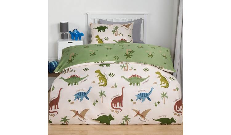 OHS Dinosaur Duvet Cover Bedding Set Reversible Green - Single