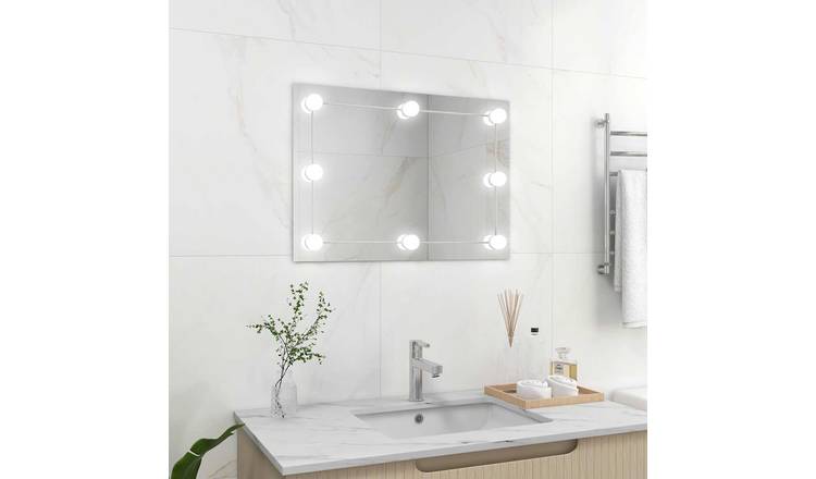 Walplus LED Frameless Rectangular Glass Wall Mirror - Silver