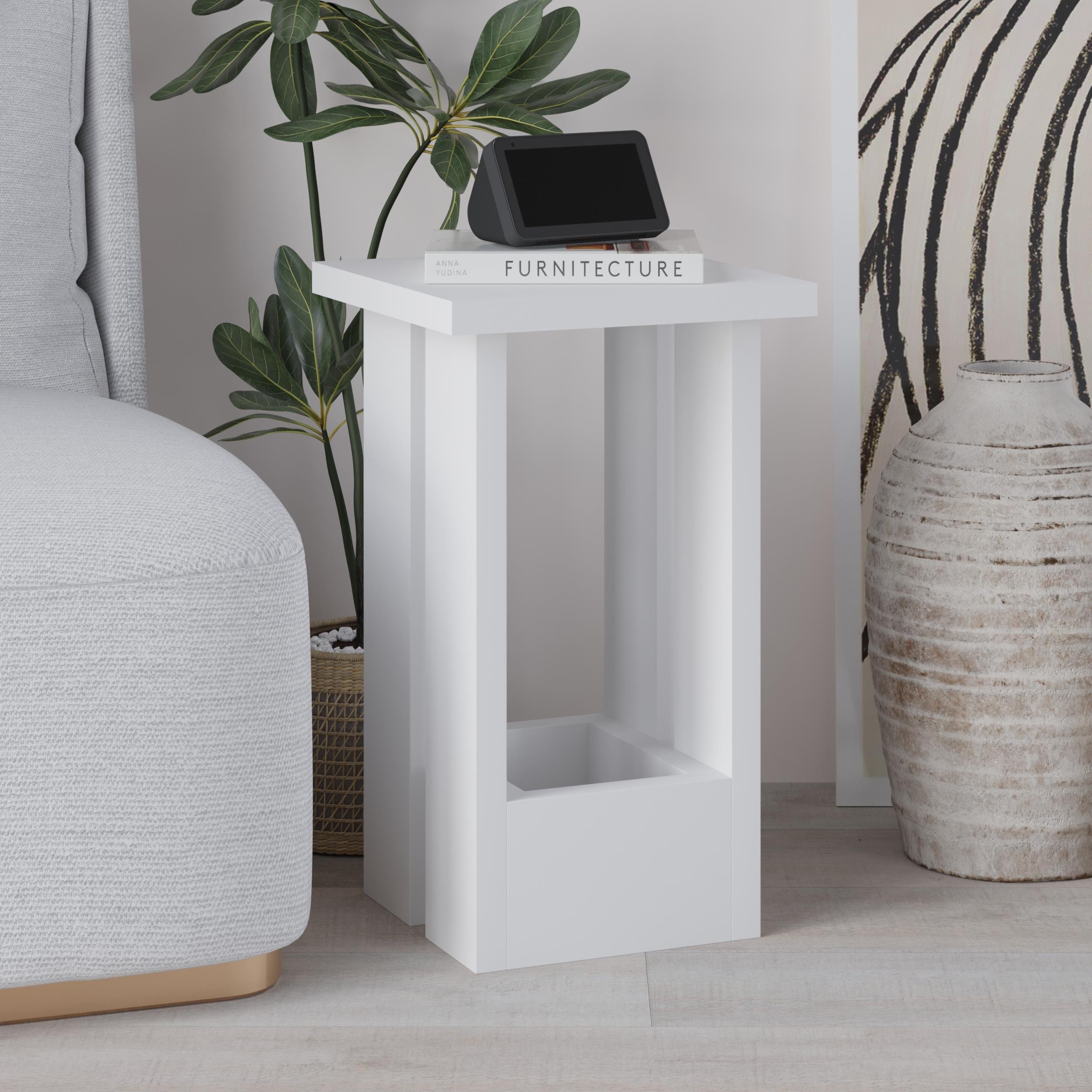 Decortie Tasos Particleboard Melamine Side Table - White - Image 5