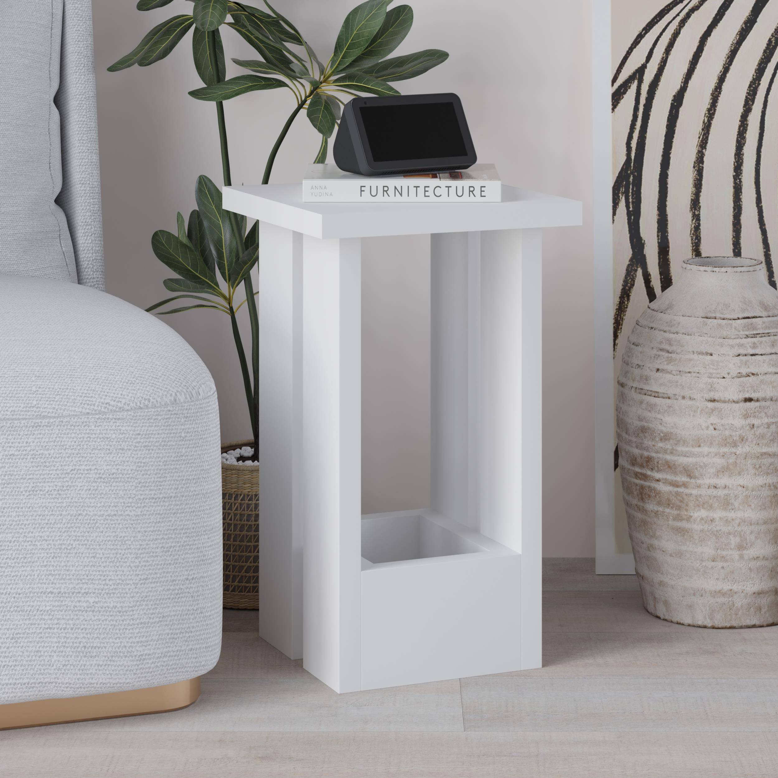 Decortie Tasos Particleboard Melamine Side Table - White - Image 5