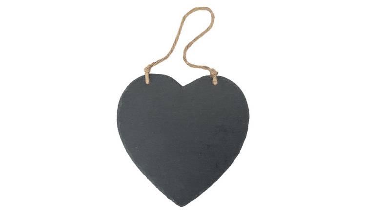 Nicola Spring Slate Heart Hanging Notice Board - Natural