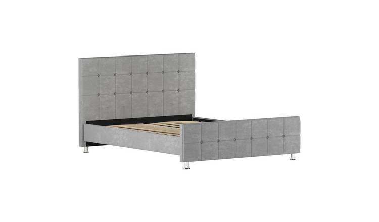 Vida Designs ValentinaVelvet King Size Bed - Light Grey
