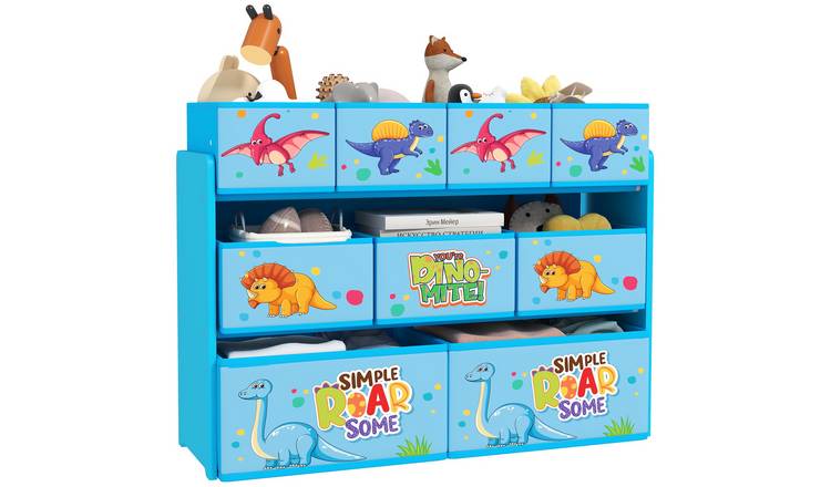 AIYAPLAY 3 Tier Fabric Tier Toy Organiser Shelf Kids Storage Rack - Blue