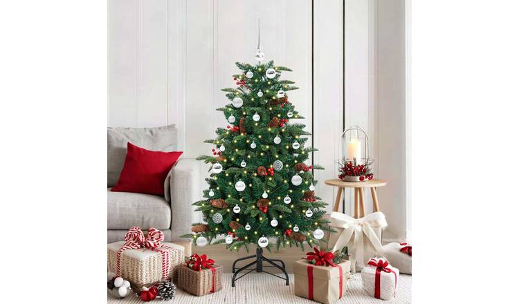 Walplus PVC Pre Lit Artificial Christmas Tree - Green - 100 x 100 cm