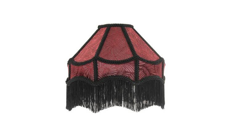 Happy Homewares Vintage Victorian in Burgundy with Black Lampshade - 30cm