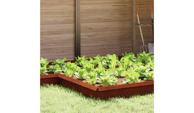 Walplus Weathering Steel Snail Fence - Rusty - 13.5 x 13.5 x 25 cm