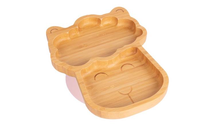 Tiny Dining Llama Bamboo Suction Plate - Pastel Pink