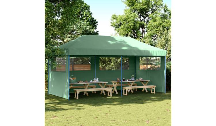 Walplus Foldable Pop Up Party Tent with 3 Sidewalls - Green