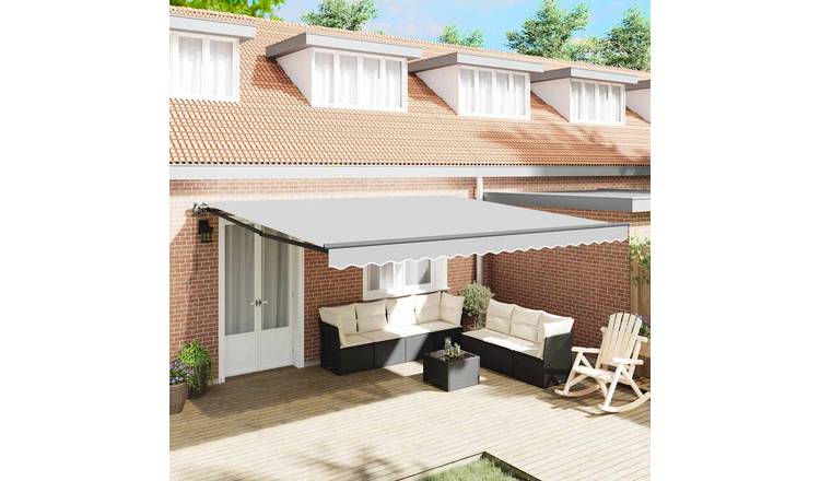 Walplus Manual Aluminium Awning Frame - Anthracite - 500 x 350 x 165 cm