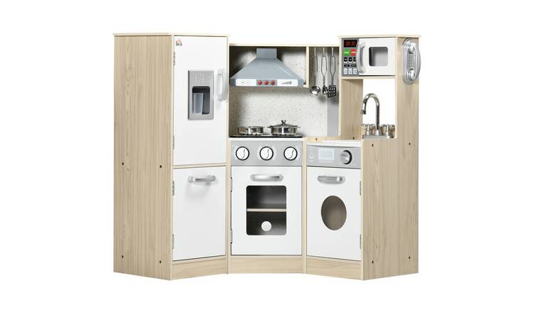 HOMCOM Role Play Accessories Sound Light Phone Storage Kids Play Kitchen
