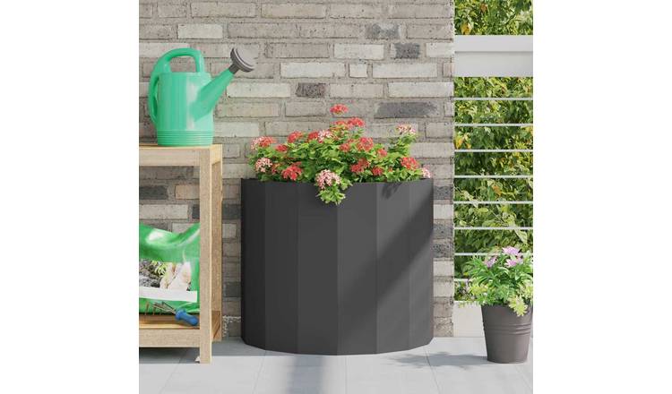 Walplus Steel Garden Planter - Black - 60 x 30 x 50 cm