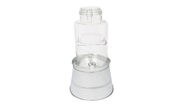Rink Drink Glass Drinks Dispenser with Tap & Silver Bucket Stand