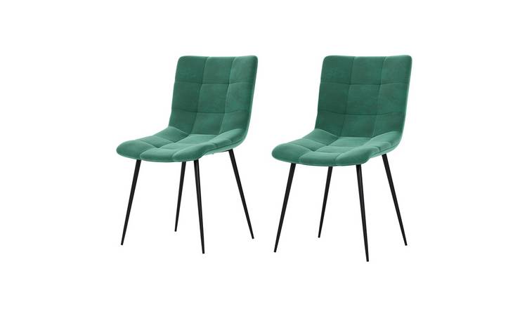 Vida Designs Richton Set Of 2 Fabric Dining Chairs - Green