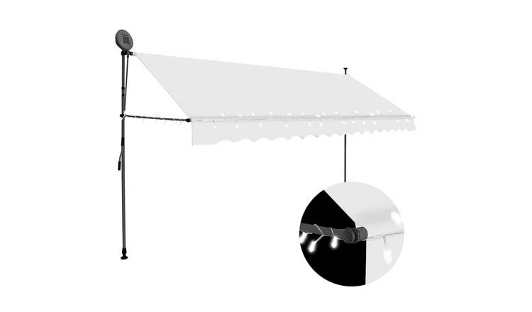 Walplus Electric Polyester Retractable Awning - Cream - 400 x 120 cm