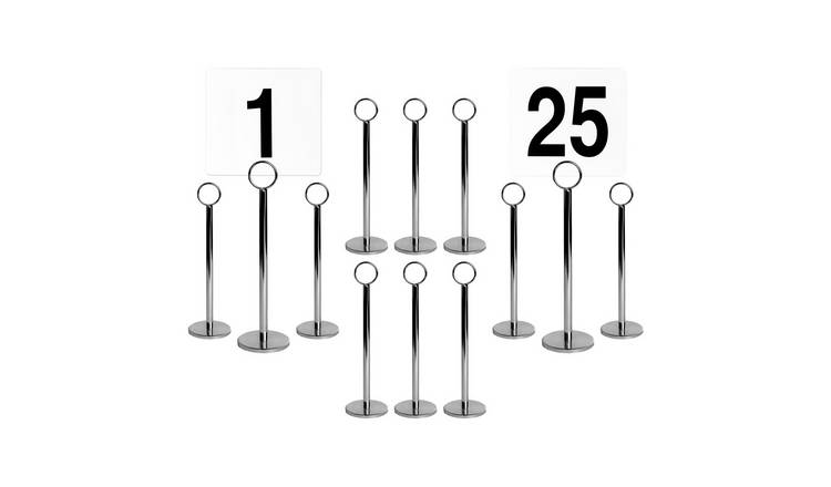 Argon Tableware Table Numbers with Holders - Silver - Pack of 25