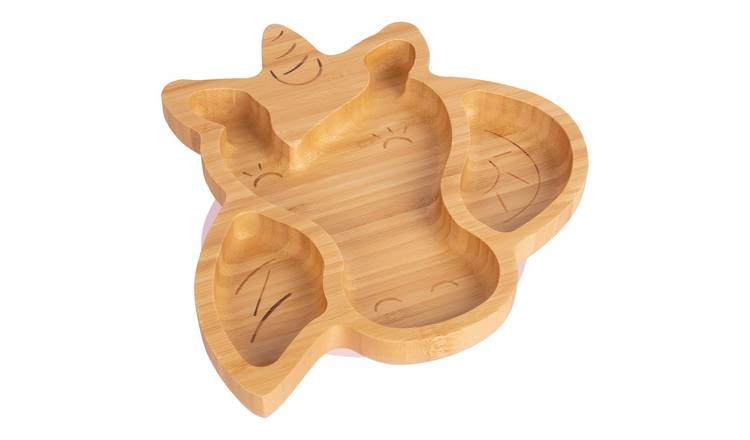 Tiny Dining Unicorn Bamboo Suction Plate - Pastel Pink